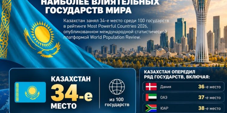 Казахстан вошёл в топ-35 наиболее влиятельных государств мира